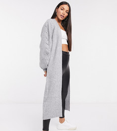 Кардиган макси без застежки ASOS DESIGN Tall-Серый