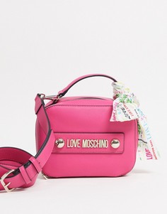 Сумка через плечо с платком цвета фуксии Love Moschino-Розовый