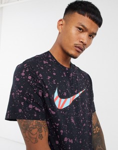 Черная футболка с принтом Nike summer-Черный