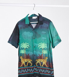 Рубашка из вискозы с принтом ASOS DESIGN Tall-Зеленый