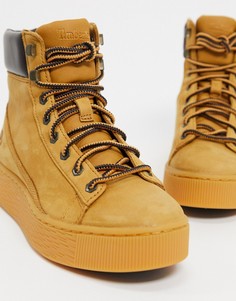 Светло-коричневые кожаные высокие ботинки Timberland-Бежевый