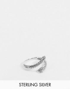 Серебряное кольцо в виде змеи ASOS DESIGN-Серебряный