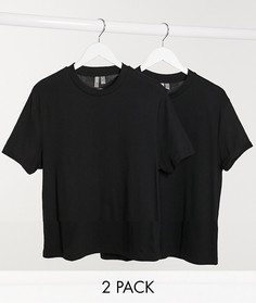 2 футболки из органического хлопка с отворотами на рукавах ASOS DESIGN - Набор со скидкой-Мульти