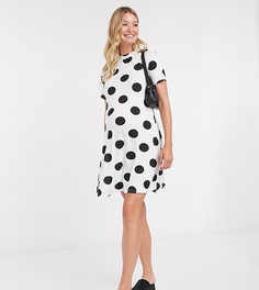 Платье-футболка мини в горошек Wednesdays Girl Maternity-Черный