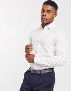 Приталенная рубашка из немнущейся ткани Calvin Klein-Белый