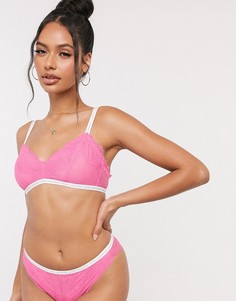 Розовый бюстгальтер с треугольными чашечками Calvin Klein