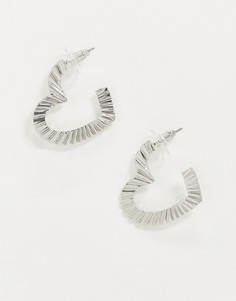 Серебристые серьги-кольца с отделкой ASOS DESIGN-Серебряный