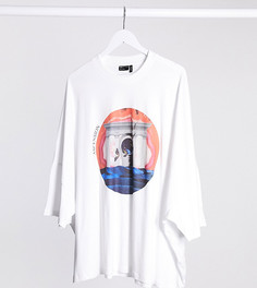 Oversized-футболка с принтом ASOS DESIGN Plus-Белый