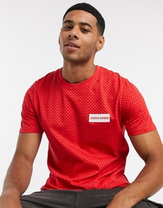 Красная футболка с принтом и логотипом Jack & Jones-Красный