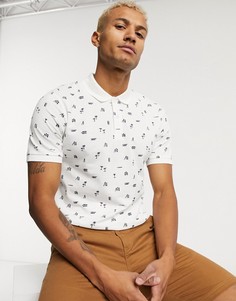 Поло с абстрактным пляжным принтом Jack & Jones-Белый