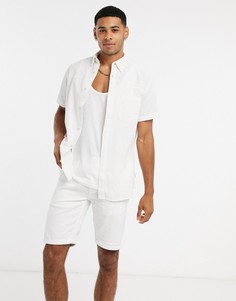 Белая рубашка с короткими рукавами Jack & Jones-Белый