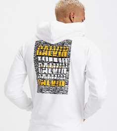 Худи в стиле oversized белого цвета с логотипом Calvin Klein Jeans эксклюзивно для ASOS-Белый