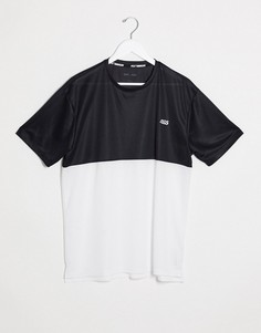 Спортивная oversized-футболка с контрастной вставкой ASOS 4505-Черный