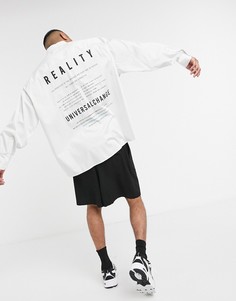 Белая свободная рубашка с надписью на спине ASOS DESIGN-Белый