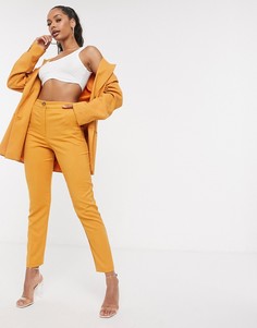 Узкие брюки горчичного цвета ASOS DESIGN-Золотой