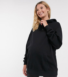 Черный oversized-худи из органического хлопка ASOS DESIGN Maternity