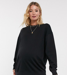 Черный oversized-свитшот из органического хлопка ASOS DESIGN Maternity