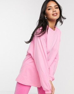 Розовый свободный лонгслив ASOS DESIGN