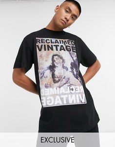 Черная футболка с принтом в виде картины Reclaimed Vintage inspired-Черный