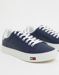 Темно-синие кожаные кроссовки с логотипом Tommy Hilfiger-Темно-синий