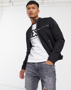 Черная нейлоновая байкерская куртка Diesel-Черный