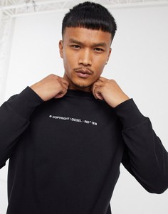Черный свитшот с логотипом Diesel