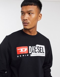 Черный свитшот с логотипом Diesel