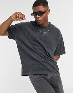 Серая футболка с вышитым логотипом Reclaimed Vintage-Серый