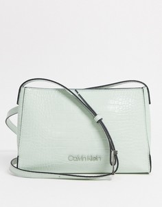 Сумка через плечо с крокодиловым рисунком Calvin Klein-Зеленый