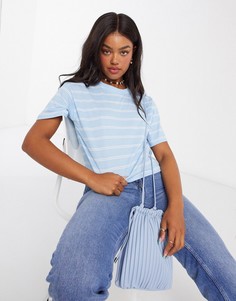 Сине-белая короткая футболка в полоску ASOS DESIGN-Мульти