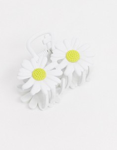 Заколка для волос с цветочным дизайном ASOS DESIGN-Белый