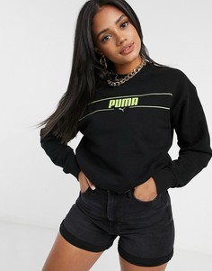 Черный свитшот с круглым вырезом Puma