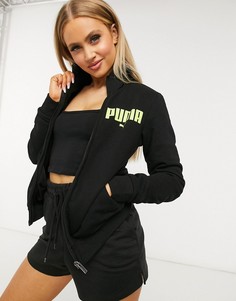 Черная спортивная куртка на молнии Puma-Черный