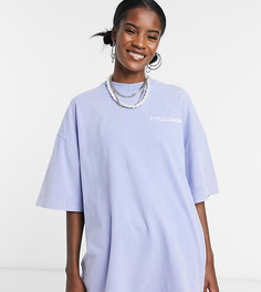 Голубая футболка в стиле oversized COLLUSION Unisex-Синий