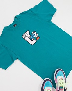 Oversized-футболка с принтом Obey-Синий