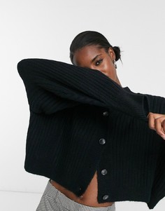 Черный кардиган с круглым вырезом Topshop