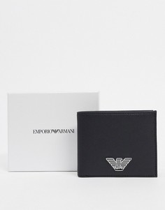 Черный кошелек с логотипом Emporio Armani
