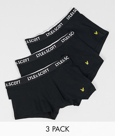 Набор из 3 черных боксеров-брифов Lyle & Scott-Черный