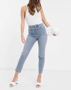 Выбеленные джинсы в винтажном стиле с завышенной талией ASOS DESIGN-Синий