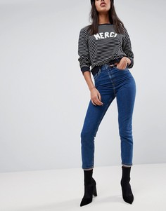 Синие узкие джинсы в винтажном стиле с завышенной талией ASOS DESIGN-Синий