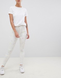 Джинсы скинни с завышенной талией ASOS DESIGN-Белый