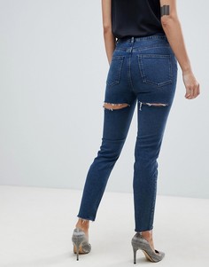 Синие узкие джинсы в винтажном стиле с завышенной талией ASOS DESIGN-Синий
