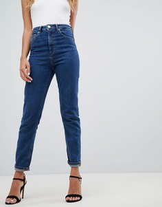 Зауженные джинсы из переработанных материалов в винтажном стиле с завышенной талией ASOS DESIGN Farleigh-Синий