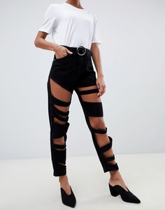 Черные джинсы в винтажном стиле с вырезами ASOS DESIGN farleigh-Черный