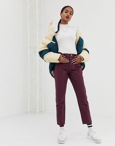 Бордовые джинсы из жесткого денима в винтажном стиле в полоску ASOS DESIGN Ritson-Мульти