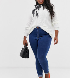 Синие джинсы скинни с завышенной талией ASOS DESIGN Curve ridley-Синий