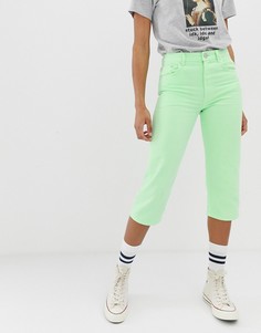 Прямые укороченные джинсы неонового лаймового цвета ASOS DESIGN Florence-Зеленый