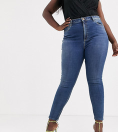 Синие джинсы скинни с завышенной талией ASOS DESIGN Curve ridley-Синий