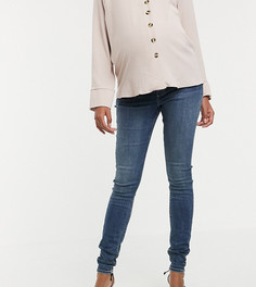 Темные джинсы скинни с завышенной талией ASOS DESIGN Maternity Tall ridley-Синий