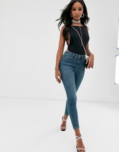 Джинсы скинни с завышенной талией ASOS DESIGN ridley-Синий